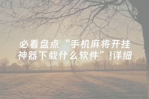 必看盘点“手机麻将开挂神器下载什么软件”!详细开挂教程-知乎