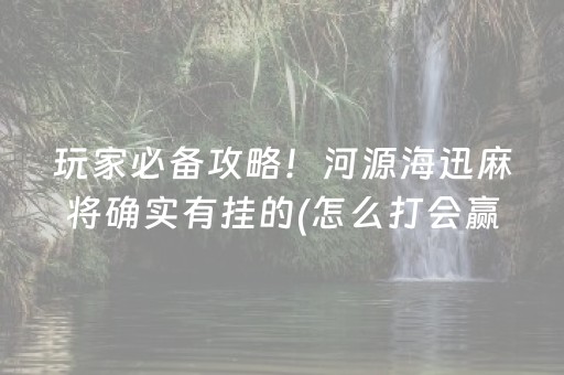 玩家必备攻略！河源海迅麻将确实有挂的(怎么打会赢)