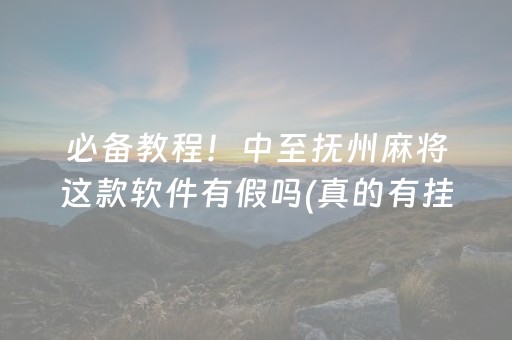 必备教程！中至抚州麻将这款软件有假吗(真的有挂确实有挂)