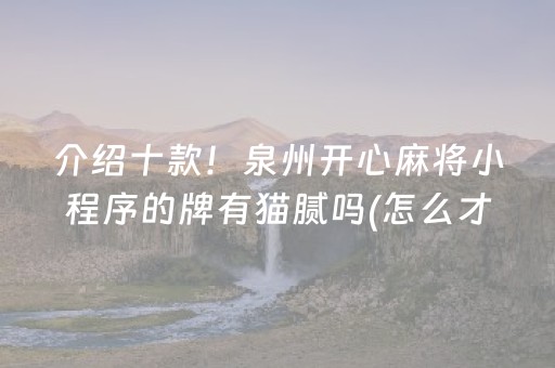 介绍十款！泉州开心麻将小程序的牌有猫腻吗(怎么才有赢的几率)