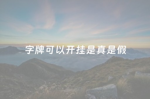字牌可以开挂是真是假（字牌开挂神器）