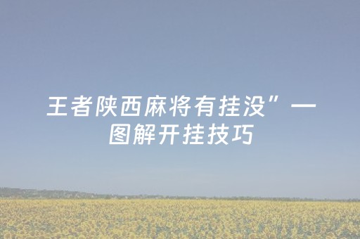 王者陕西麻将有挂没”—图解开挂技巧（陕西麻将可以开挂吗）