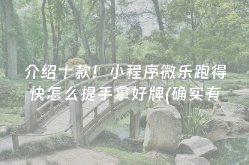 介绍十款！小程序微乐跑得快怎么提手拿好牌(确实有挂吗)