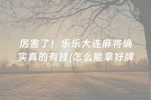 厉害了！乐乐大连麻将确实真的有挂(怎么能拿好牌)