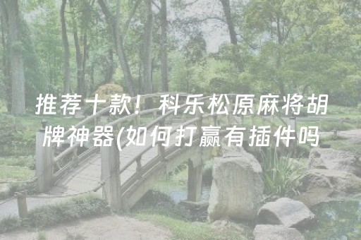 推荐十款！科乐松原麻将胡牌神器(如何打赢有插件吗)