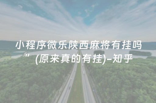 小程序微乐陕西麻将有挂吗”(原来真的有挂)-知乎