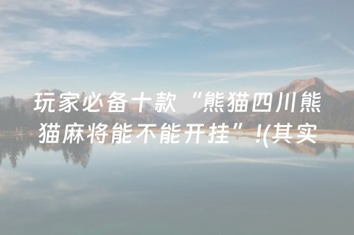 玩家必备十款“熊猫四川熊猫麻将能不能开挂”!(其实确实有挂)-知乎
