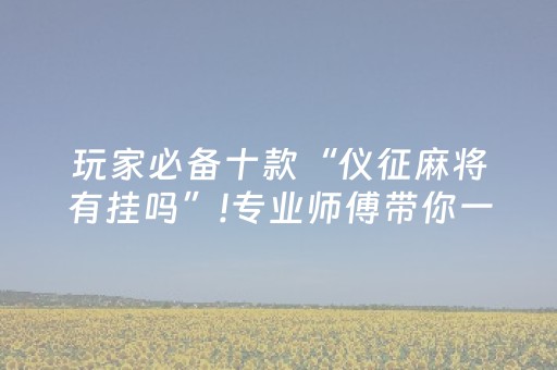 玩家必备十款“仪征麻将有挂吗”!专业师傅带你一起了解（详细教程）-知乎