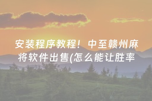 安装程序教程！中至赣州麻将软件出售(怎么能让胜率高)