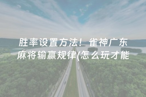 胜率设置方法！雀神广东麻将输赢规律(怎么玩才能赢)