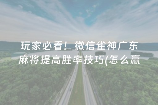 玩家必看！微信雀神广东麻将提高胜率技巧(怎么赢得多)