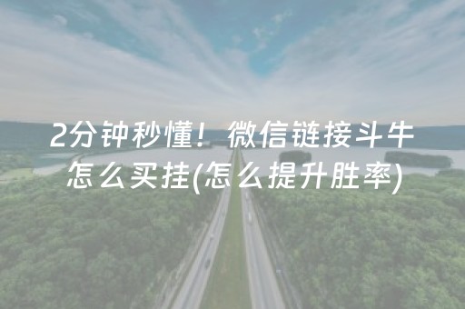 2分钟秒懂！微信链接斗牛怎么买挂(怎么提升胜率)