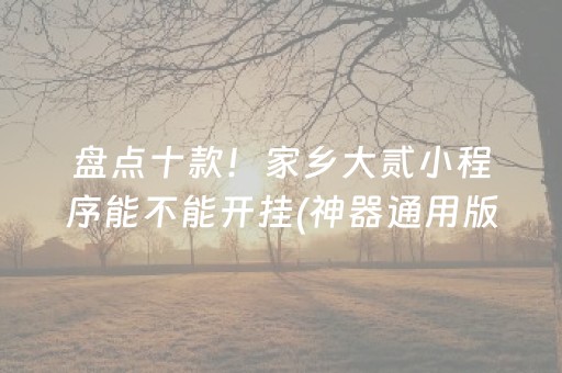 盘点十款！家乡大贰小程序能不能开挂(神器通用版)