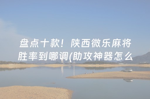盘点十款！陕西微乐麻将胜率到哪调(助攻神器怎么才会赢)