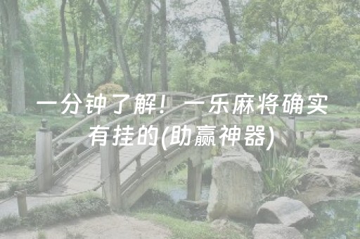 一分钟了解！一乐麻将确实有挂的(助赢神器)