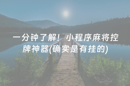 一分钟了解！小程序麻将控牌神器(确实是有挂的)