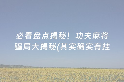 必看盘点揭秘！功夫麻将骗局大揭秘(其实确实有挂)