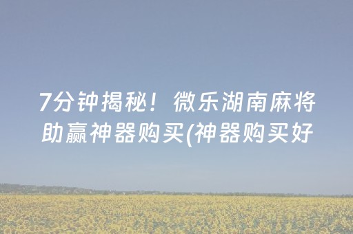 7分钟揭秘！微乐湖南麻将助赢神器购买(神器购买好牌规律)