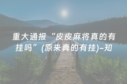 重大通报“皮皮麻将真的有挂吗”(原来真的有挂)-知乎