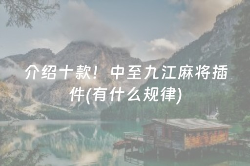 介绍十款！中至九江麻将插件(有什么规律)