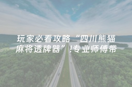 玩家必看攻略“四川熊猫麻将透牌器”!专业师傅带你一起了解（详细教程）-知乎