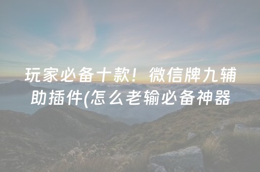 玩家必备十款！微信牌九辅助插件(怎么老输必备神器)