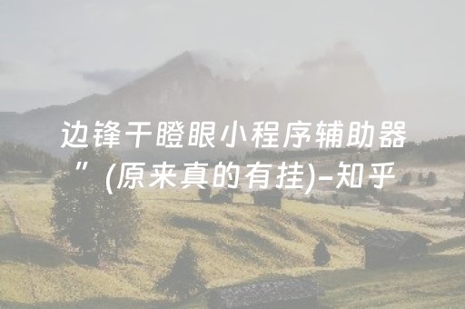 边锋干瞪眼小程序辅助器”(原来真的有挂)-知乎