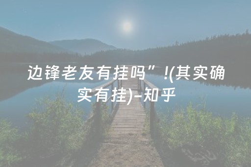 边锋老友有挂吗”!(其实确实有挂)-知乎