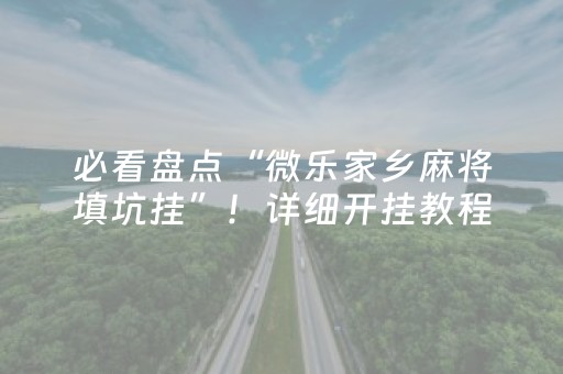 必看盘点“微乐家乡麻将填坑挂”！详细开挂教程（确实真的有挂)-知乎