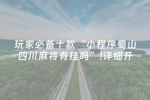 玩家必备十款“小程序蜀山四川麻将有挂吗”!详细开挂教程-知乎