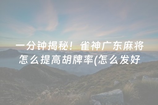 一分钟揭秘！雀神广东麻将怎么提高胡牌率(怎么发好牌)