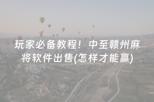 玩家必备教程！中至赣州麻将软件出售(怎样才能赢)