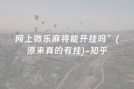 网上微乐麻将能开挂吗”(原来真的有挂)-知乎