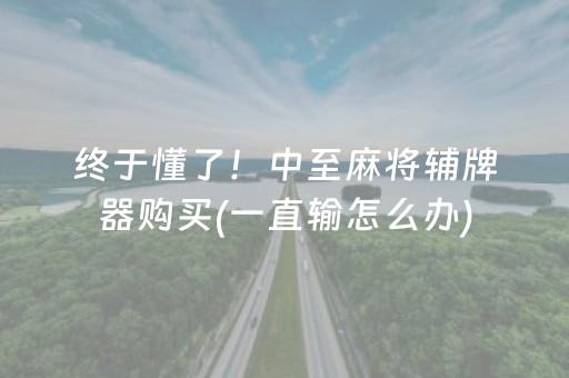 终于懂了！中至麻将辅牌器购买(一直输怎么办)
