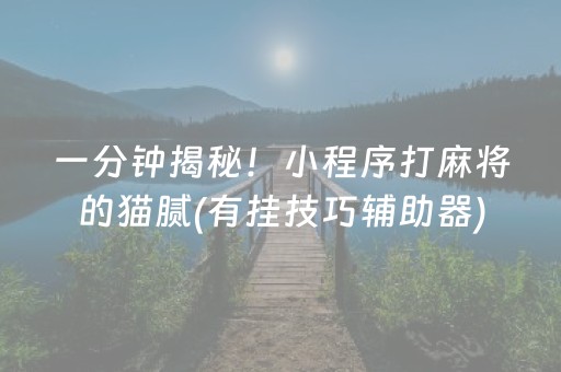 一分钟揭秘！小程序打麻将的猫腻(有挂技巧辅助器)