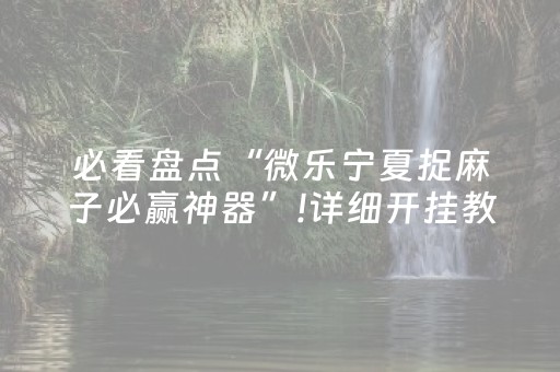必看盘点“微乐宁夏捉麻子必赢神器”!详细开挂教程-知乎