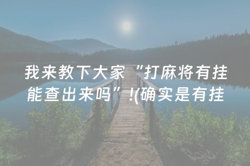 我来教下大家“打麻将有挂能查出来吗”!(确实是有挂)-知乎