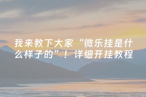 我来教下大家“微乐挂是什么样子的”！详细开挂教程（确实真的有挂)-知乎