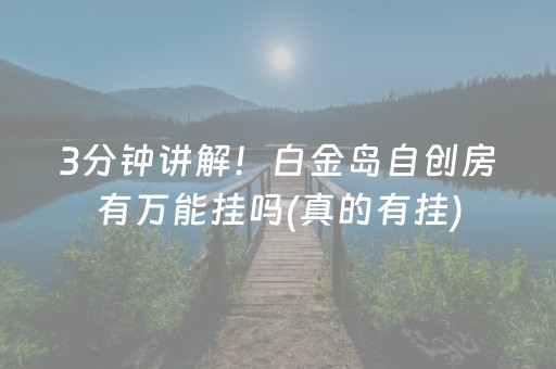 3分钟讲解！白金岛自创房有万能挂吗(真的有挂)