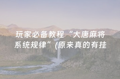 玩家必备教程“大唐麻将系统规律”(原来真的有挂)-知乎