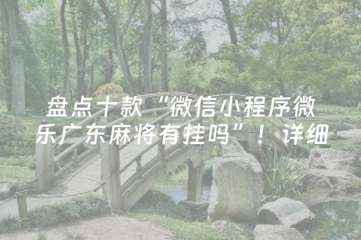 盘点十款“微信小程序微乐广东麻将有挂吗”！详细开挂教程（确实真的有挂)-知乎