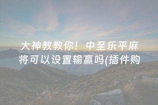 大神教教你！中至乐平麻将可以设置输赢吗(插件购买输赢规律)