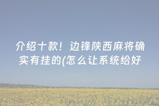 介绍十款！边锋陕西麻将确实有挂的(怎么让系统给好牌)