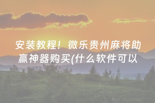 安装教程！微乐贵州麻将助赢神器购买(什么软件可以赢)