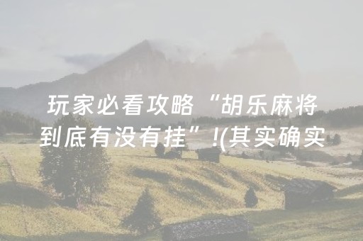 玩家必看攻略“胡乐麻将到底有没有挂”!(其实确实有挂)-知乎