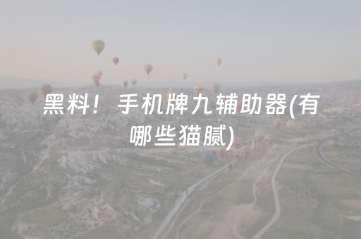 黑料！手机牌九辅助器(有哪些猫腻)