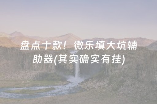 盘点十款！微乐填大坑辅助器(其实确实有挂)