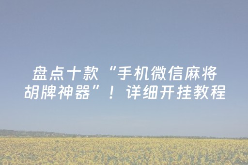 盘点十款“手机微信麻将胡牌神器”！详细开挂教程（确实真的有挂)-知乎