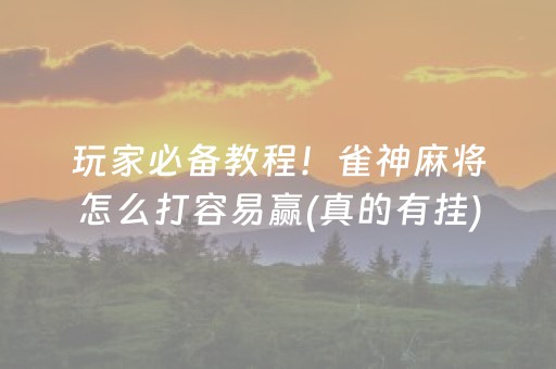 玩家必备教程！雀神麻将怎么打容易赢(真的有挂)