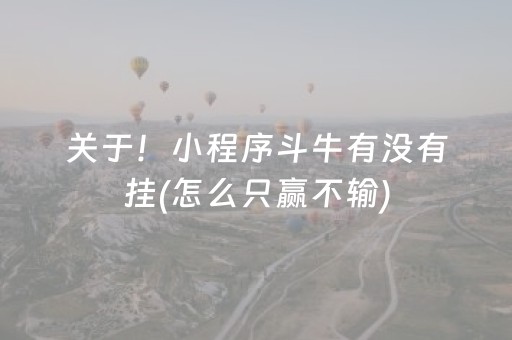 关于！小程序斗牛有没有挂(怎么只赢不输)